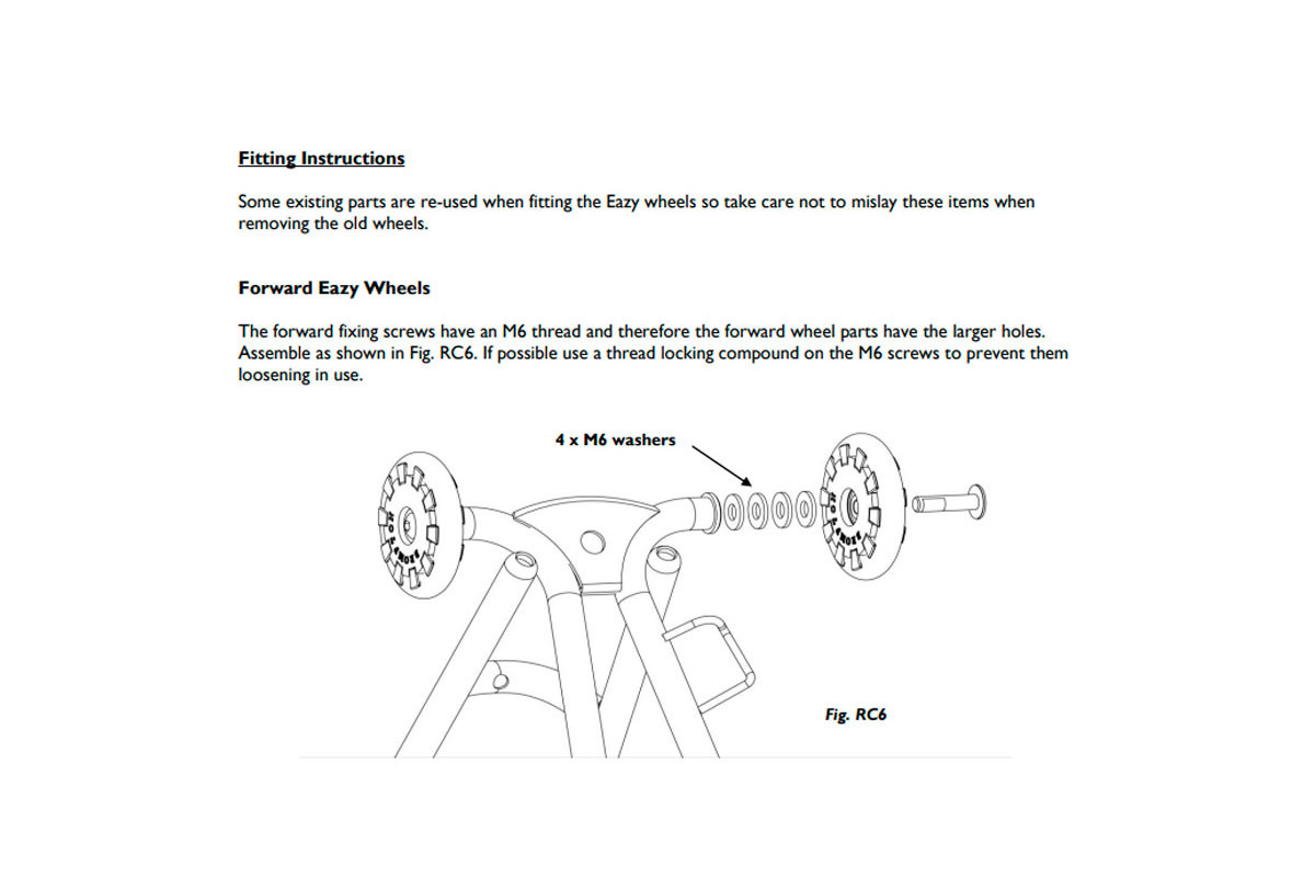 Brompton Eazy Wheel Rollers With Fittings 6mm Holes